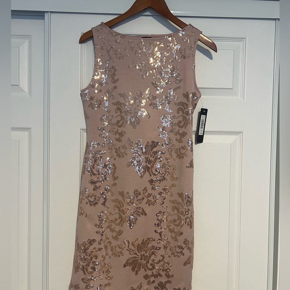 bebe Blush Pink Sequin Mini Dress